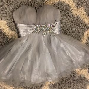 Silver Strapless dress